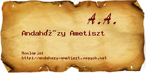 Andaházy Ametiszt névjegykártya
